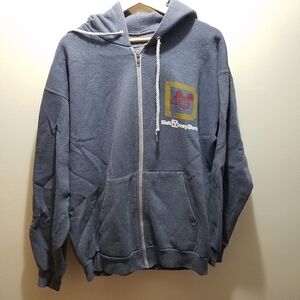 Disney Parks Men's Large World Walt Blue Zip Hoodie 40th Anniversary Vintage